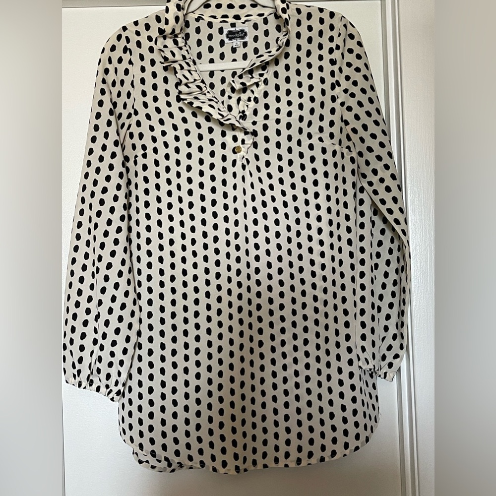 Mud Pie | polka dot blouse | size S